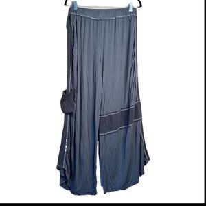 Pol Woman's Gray Size M Loose Fitting Wide Leg Yoga/Lounge Pants Lagenlook C12